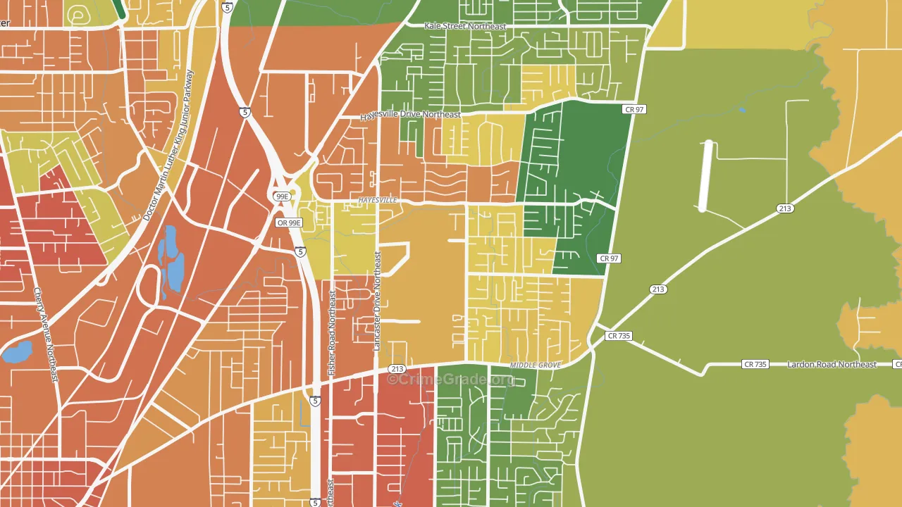 Hayesville, OR Map of Assault Rates