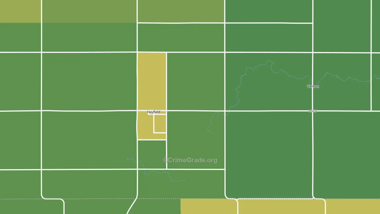 Hayfield, MN Map of Assault Rates