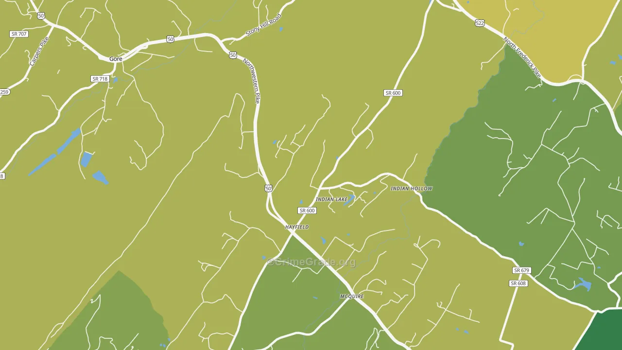 Hayfield, VA Map of Assault Rates