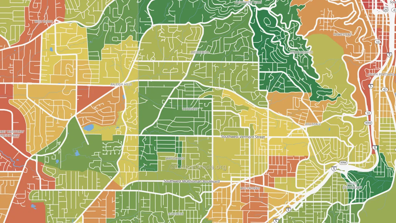 Hayhurst, Portland, OR Map of Assault Rates