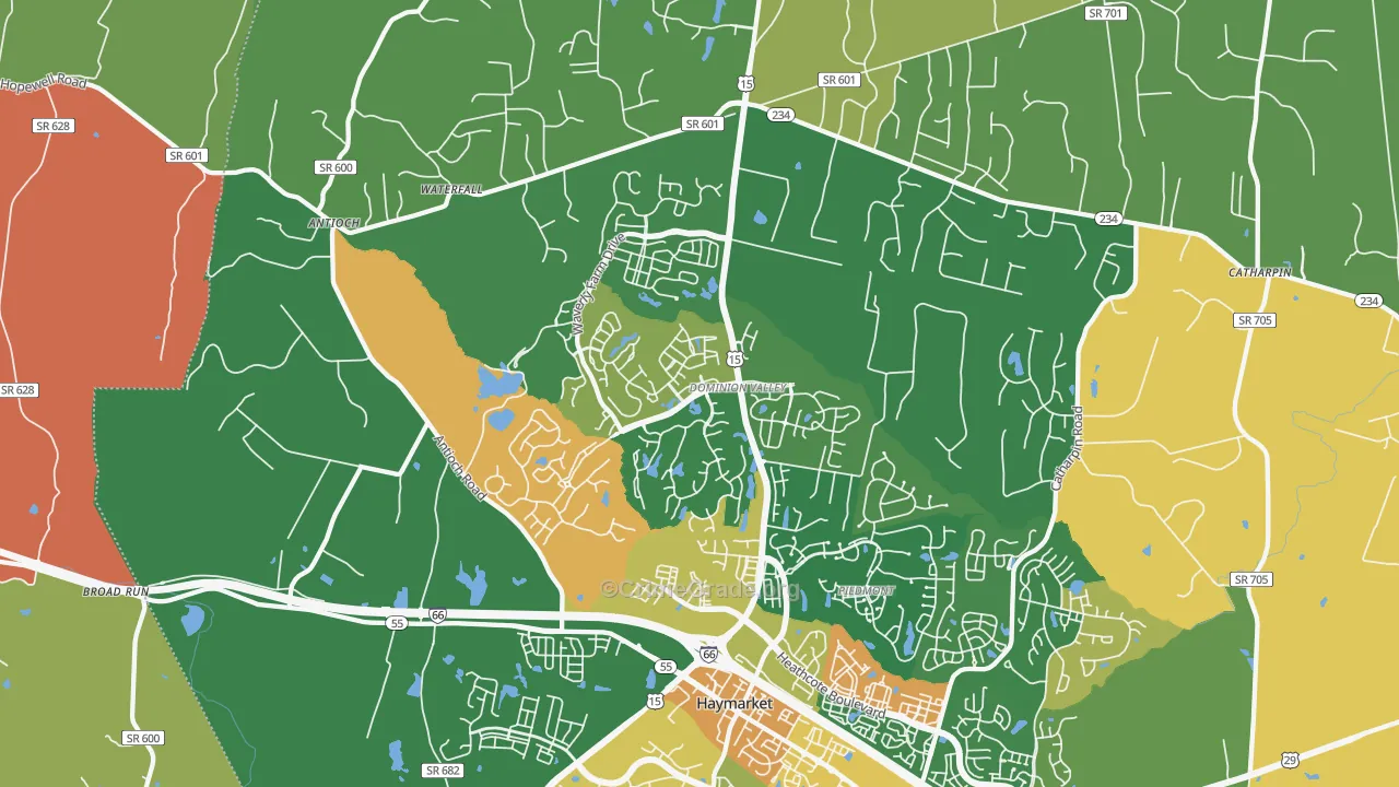 Haymarket, VA Map of Assault Rates