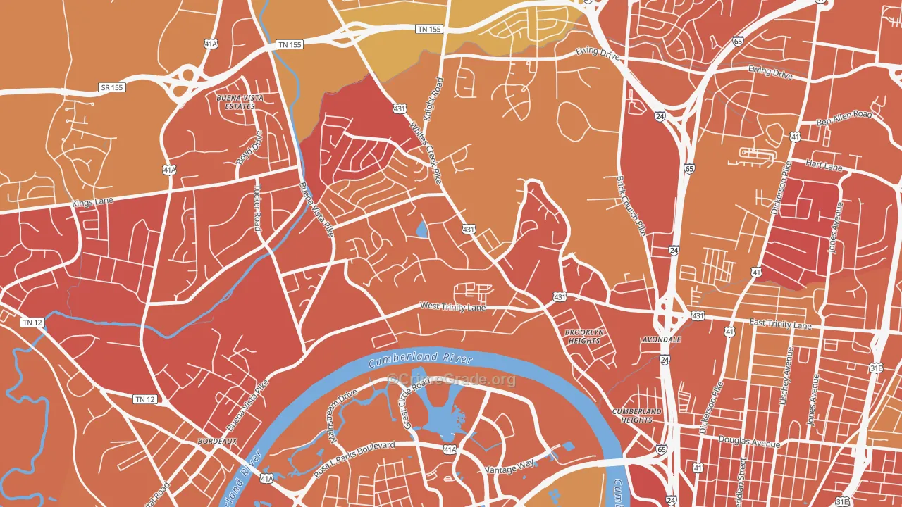 Haynes Area, Nashville, TN Map of Assault Rates