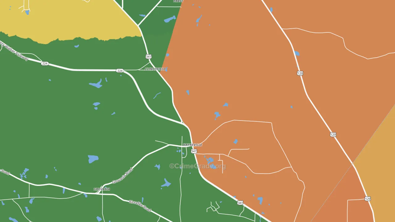 Hayneville, GA Map of Assault Rates