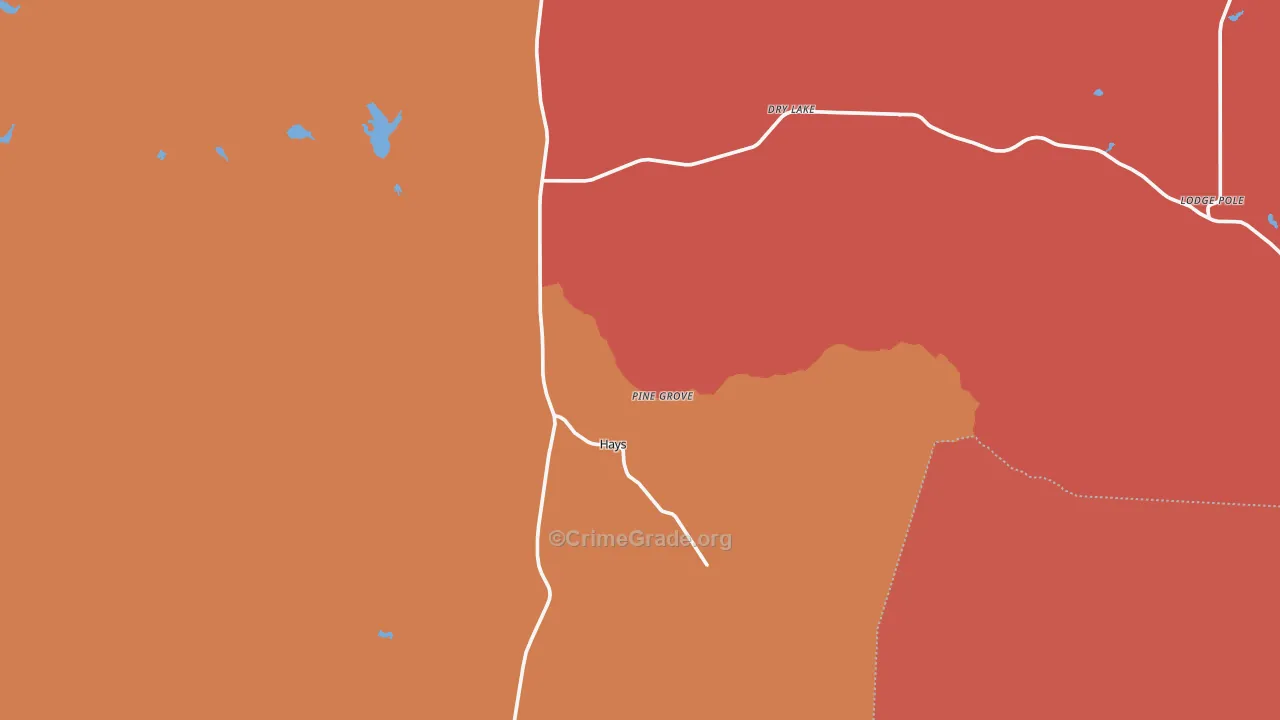 Hays, MT Map of Assault Rates