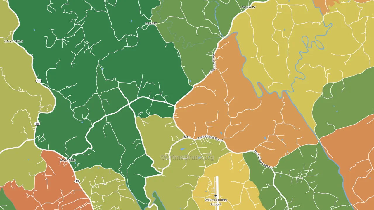 Hays, NC Map of Assault Rates