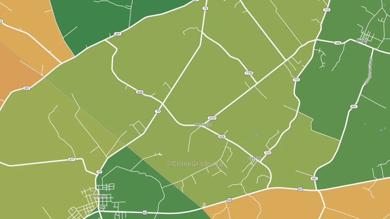 Haysville, KY Map of Assault Rates