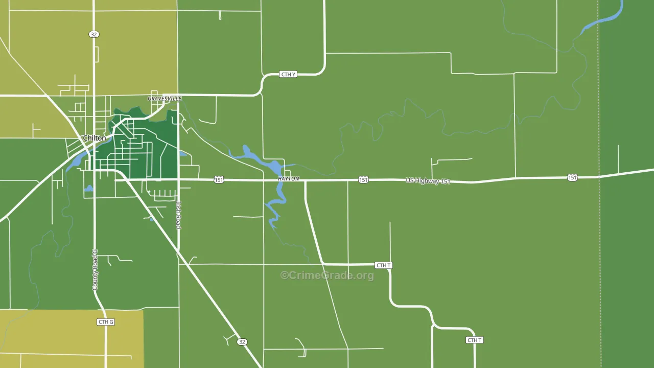 Hayton, WI Map of Assault Rates