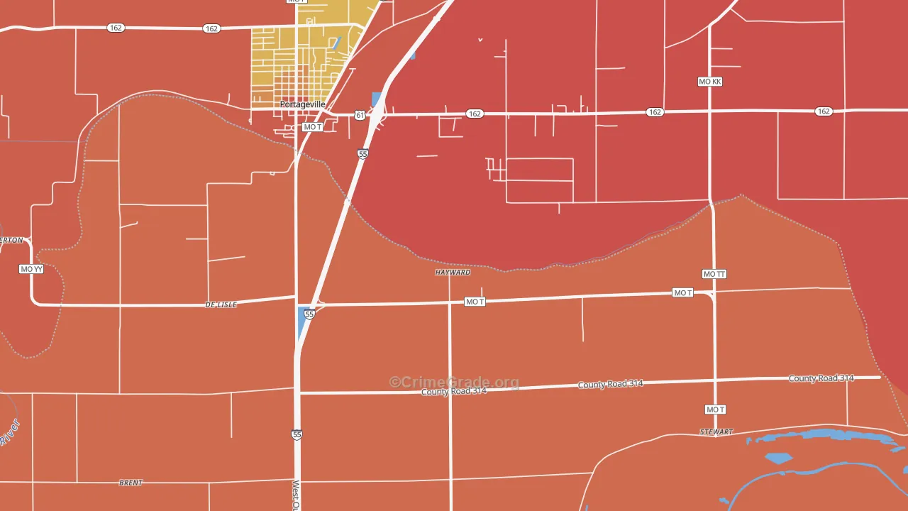 Hayward, MO Map of Assault Rates