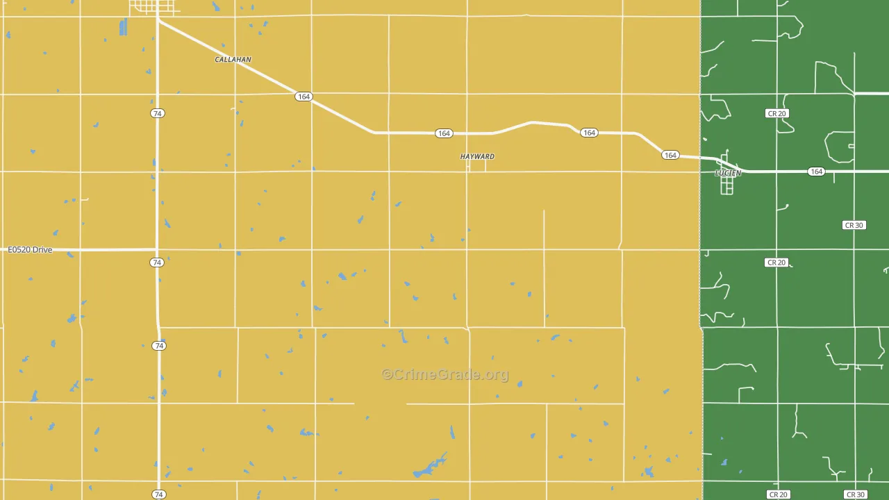 Hayward, OK Map of Assault Rates