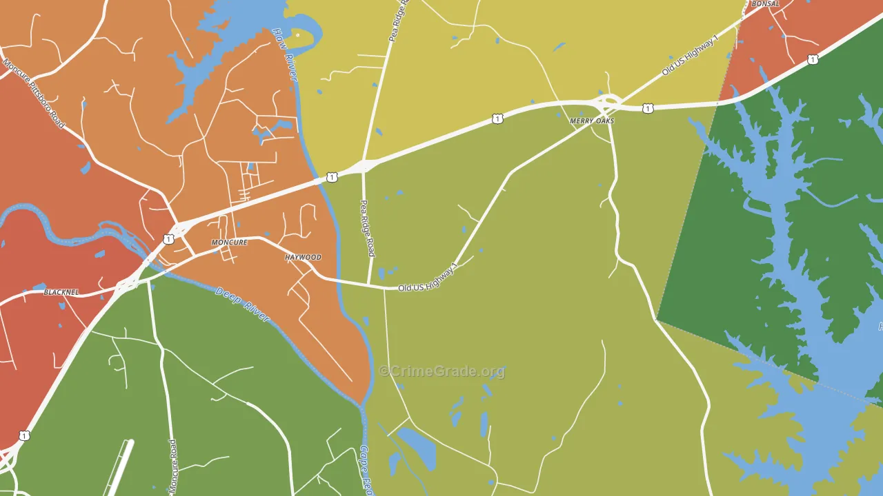 Haywood, NC Map of Assault Rates