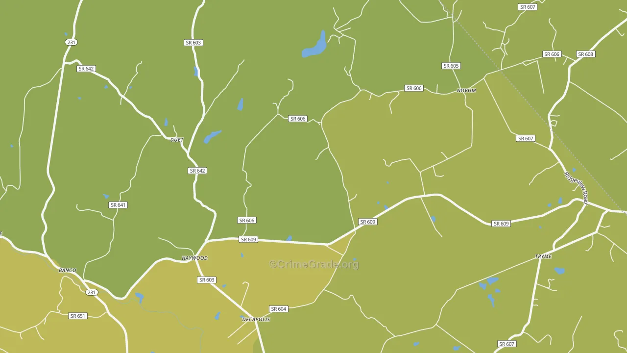 Haywood, VA Map of Assault Rates