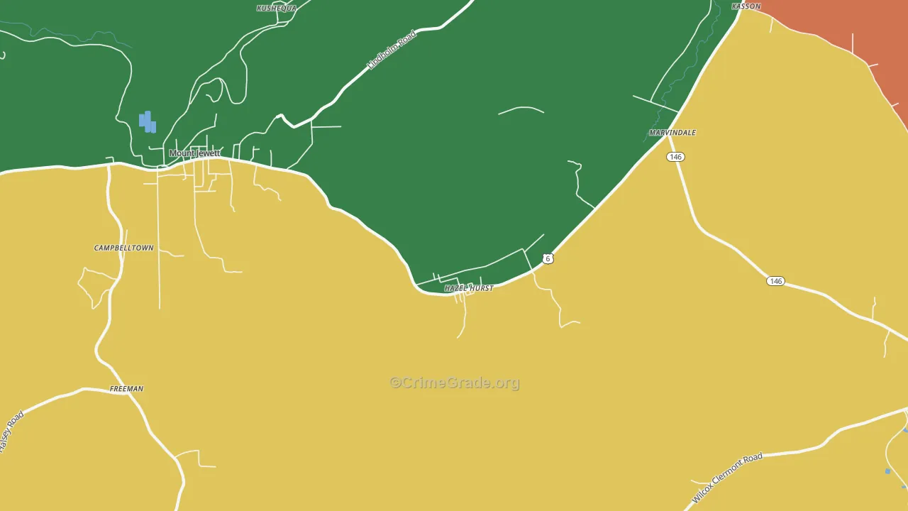 Hazel Hurst, PA Map of Assault Rates