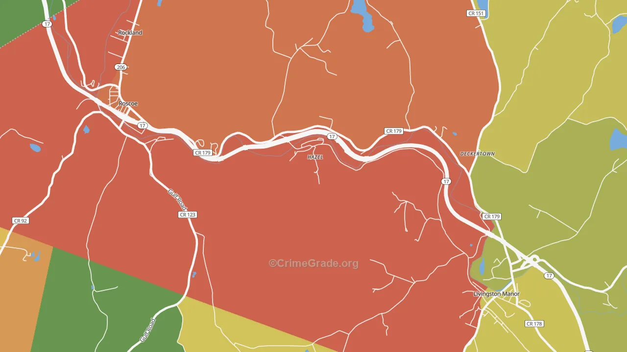 Hazel, NY Map of Assault Rates