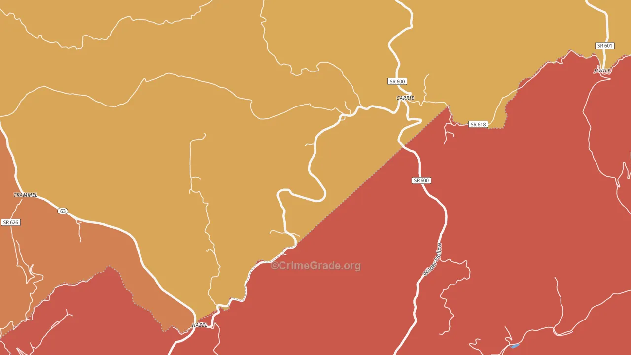 Hazel, VA Map of Assault Rates