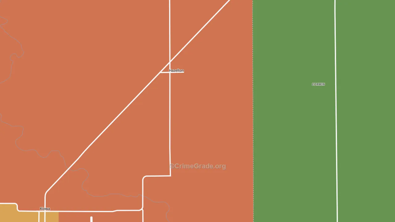 Hazelton, KS Map of Assault Rates