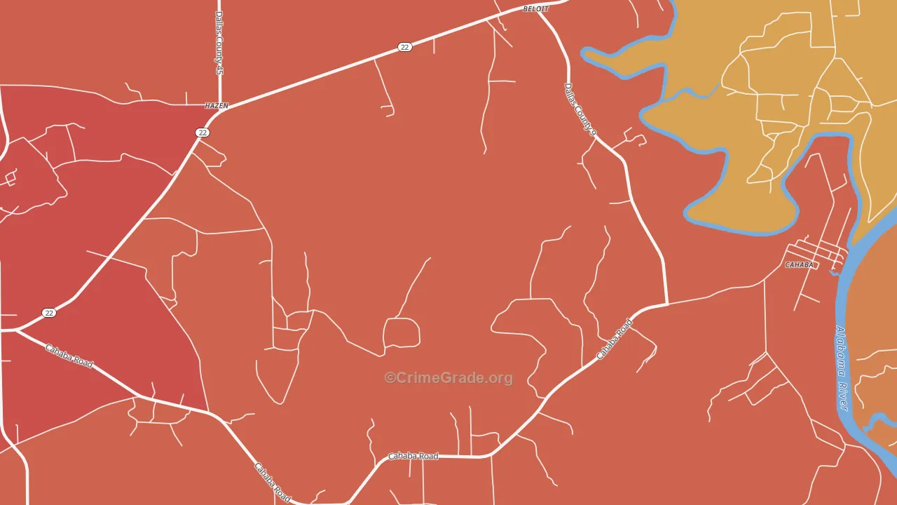 Hazen, AL Map of Assault Rates
