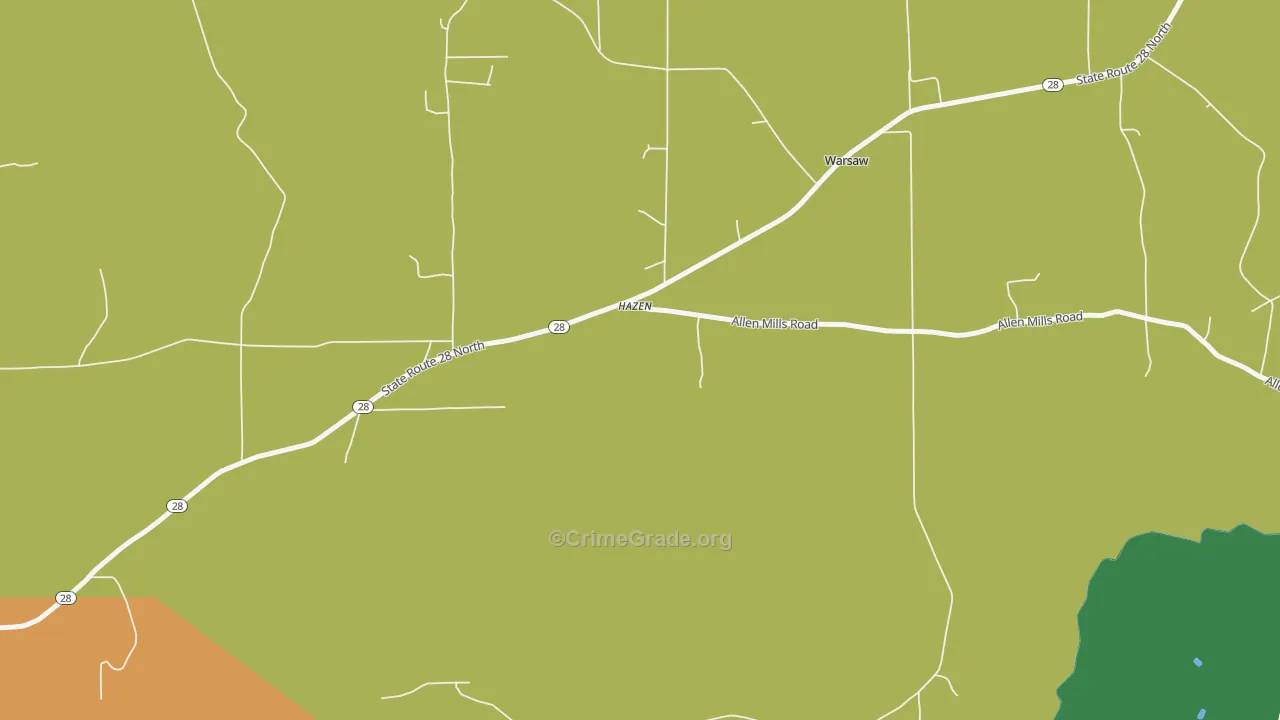 Hazen, PA Map of Assault Rates