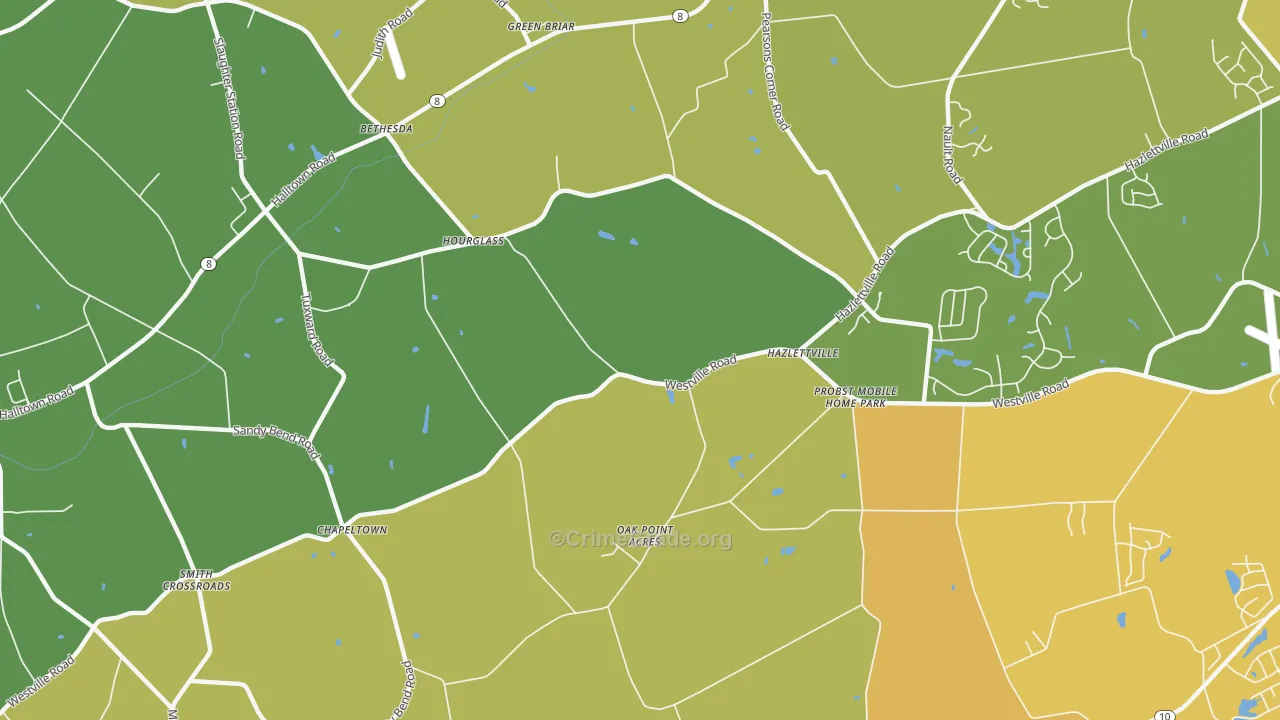 Hazlettville, DE Map of Assault Rates