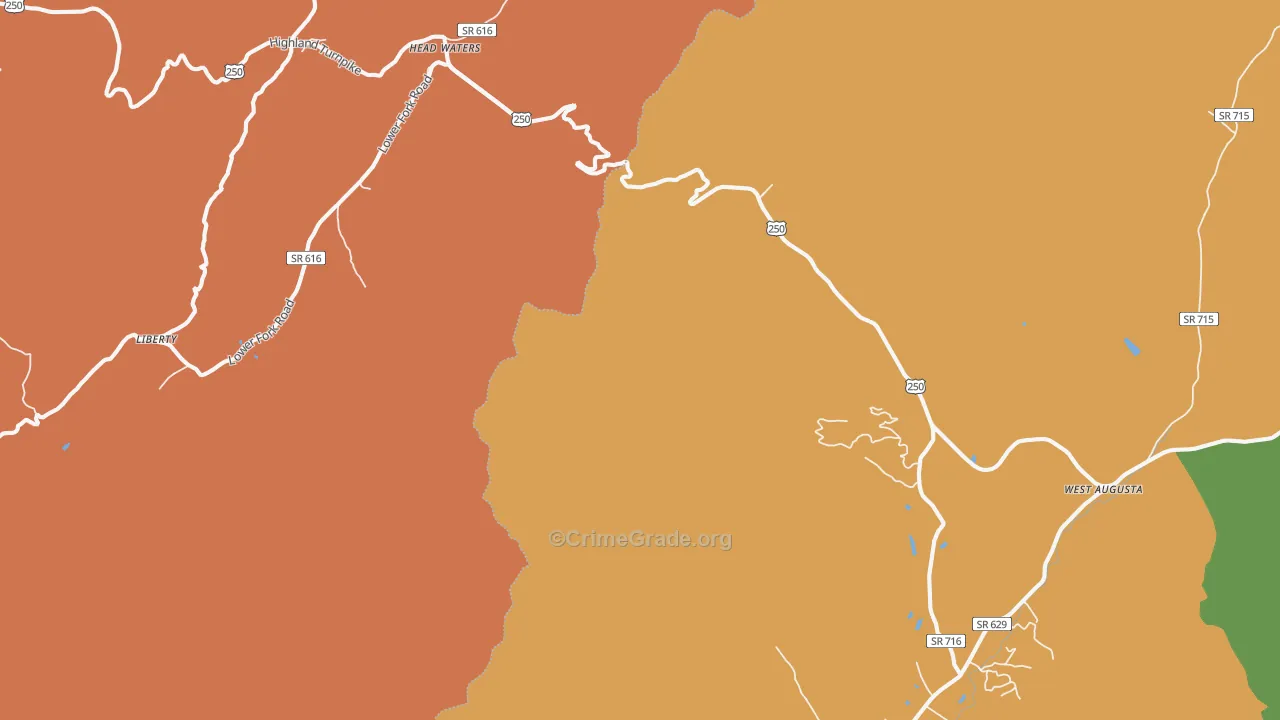 Head Waters, VA Map of Assault Rates