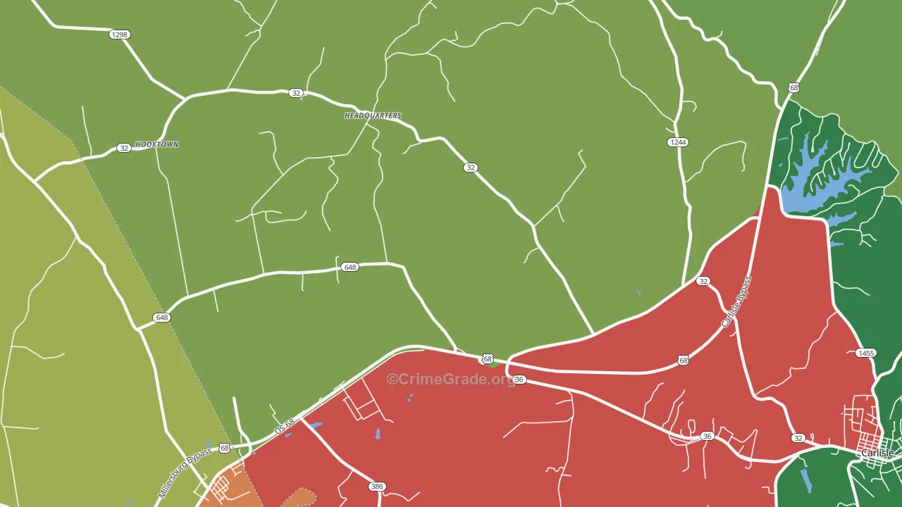 Headquarters, KY Map of Assault Rates
