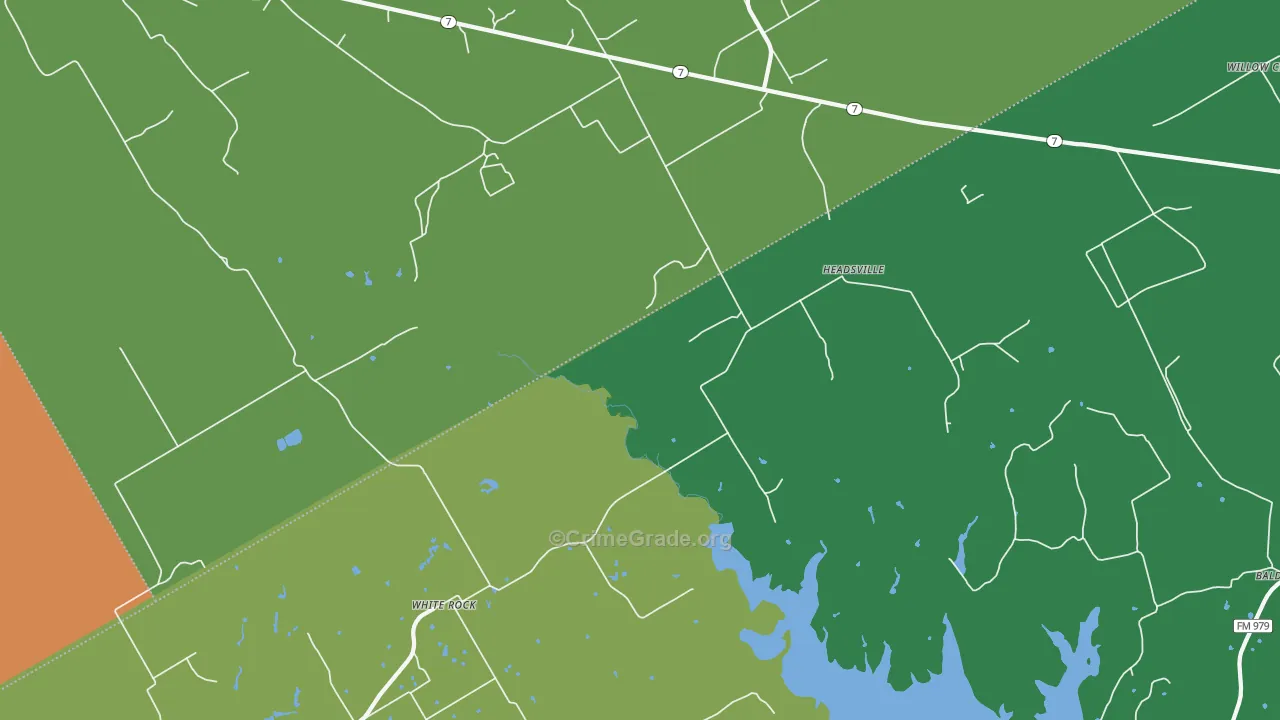 Headsville, TX Map of Assault Rates