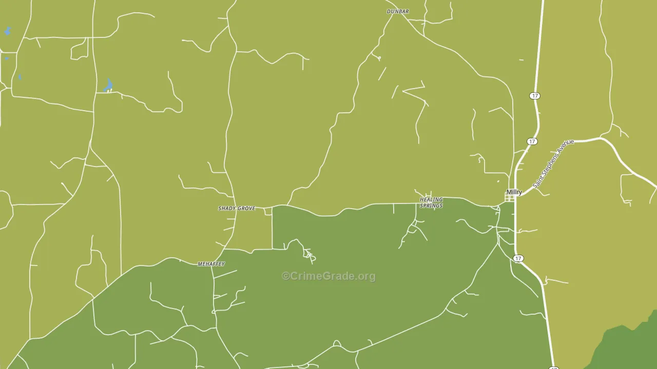 Healing Springs, AL Map of Assault Rates