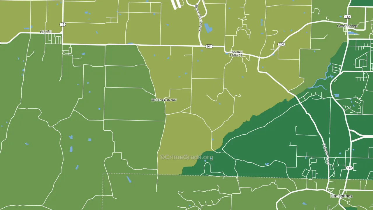 Healing Springs, AR Map of Assault Rates