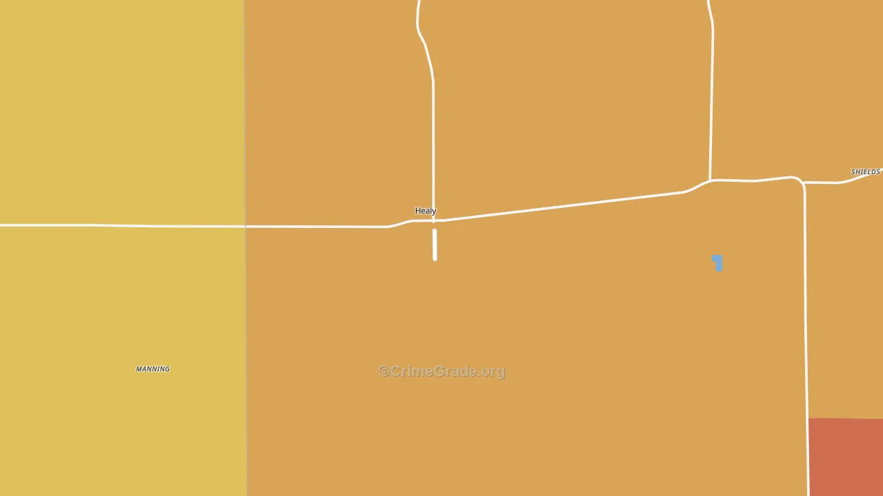 Healy, KS Map of Assault Rates