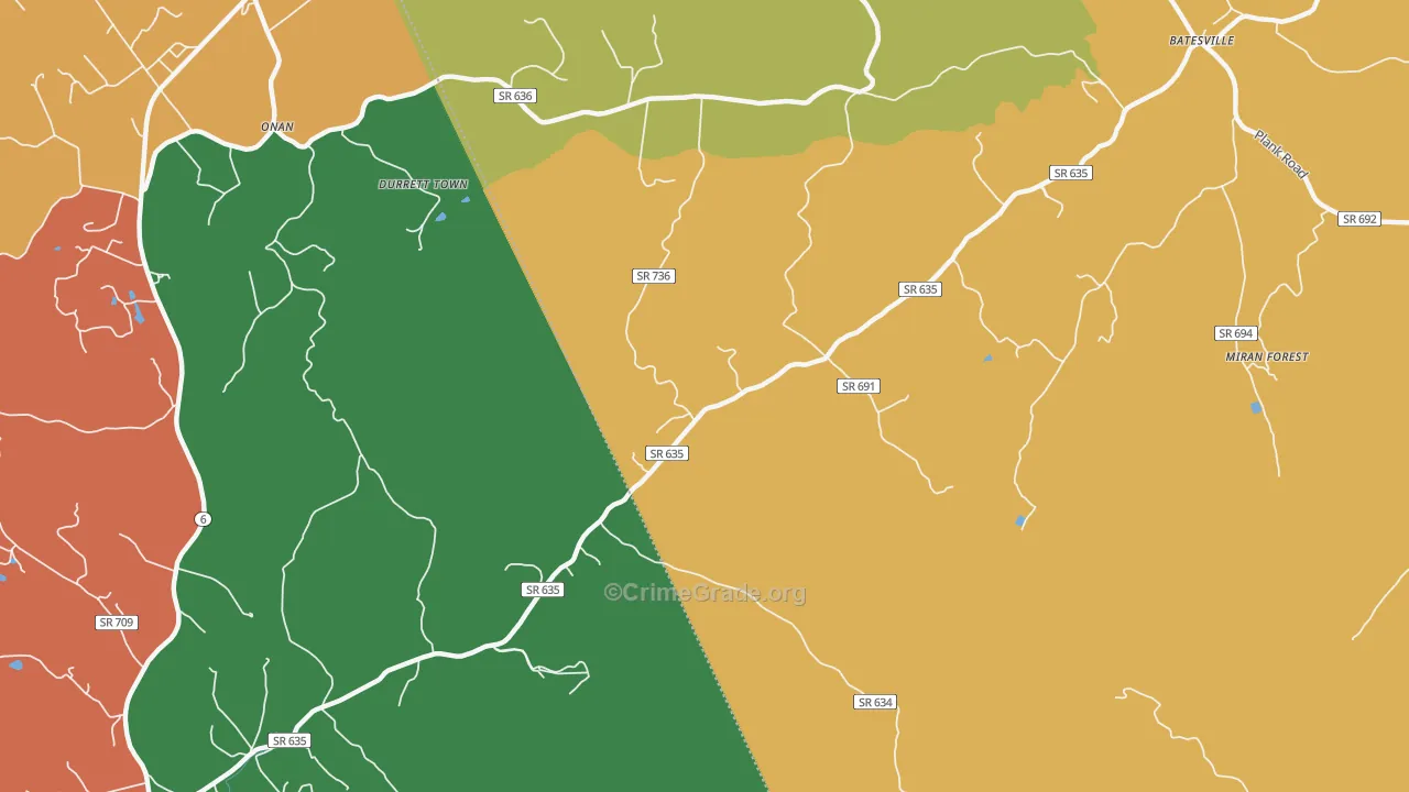 Heards, VA Map of Assault Rates