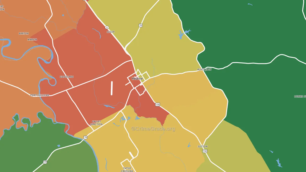 Hearne, TX Map of Assault Rates