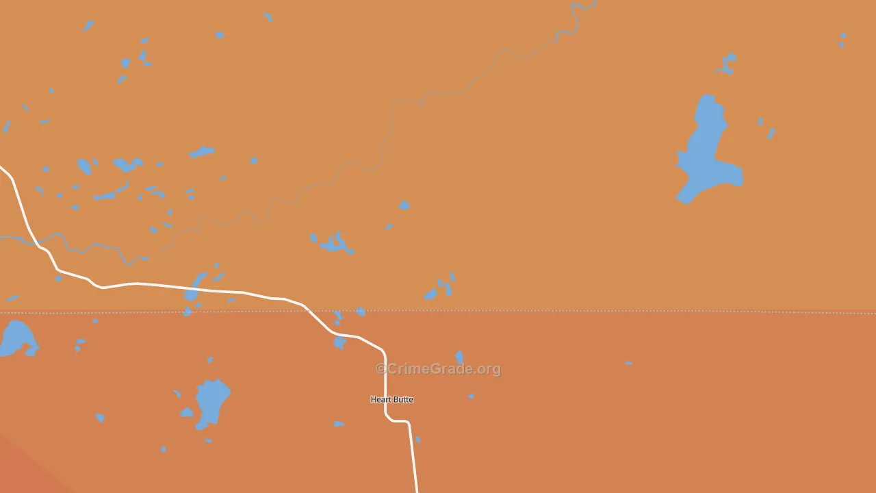 Heart Butte, MT Map of Assault Rates