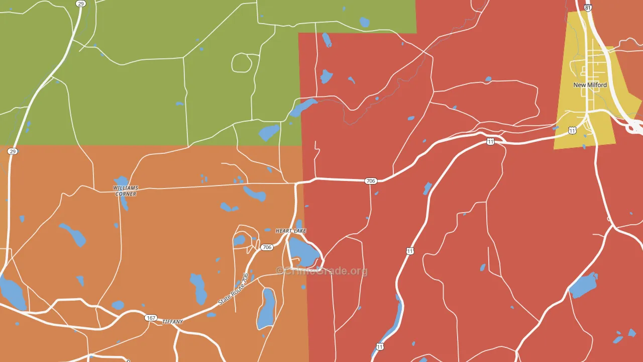Heart Lake, PA Map of Assault Rates