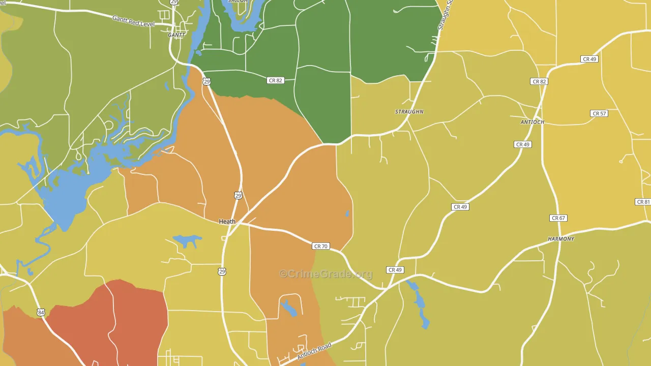 Heath, AL Map of Assault Rates