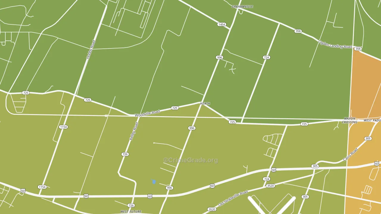 Heath, KY Map of Assault Rates