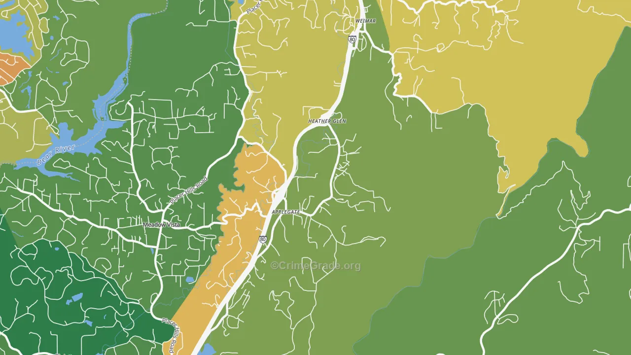Heather Glen, CA Map of Assault Rates