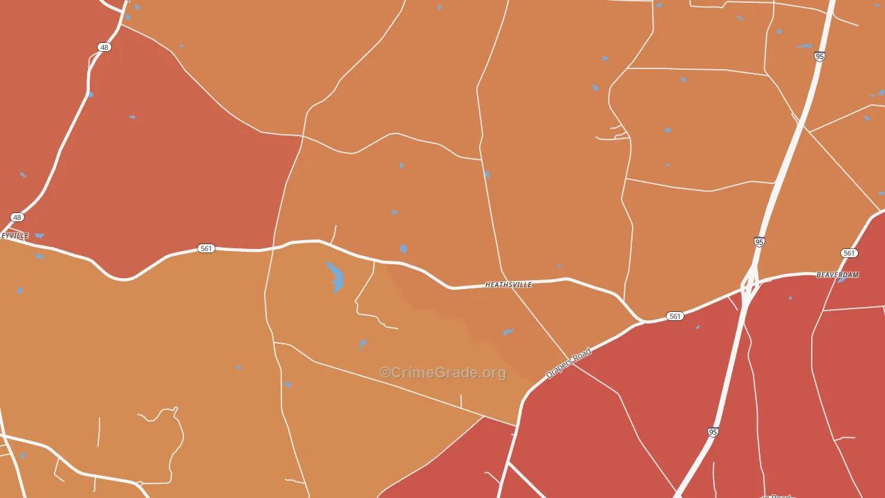 Heathsville, NC Map of Assault Rates