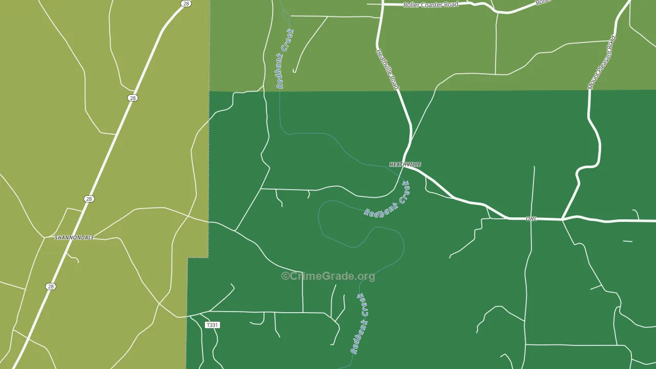 Heathville, PA Map of Assault Rates