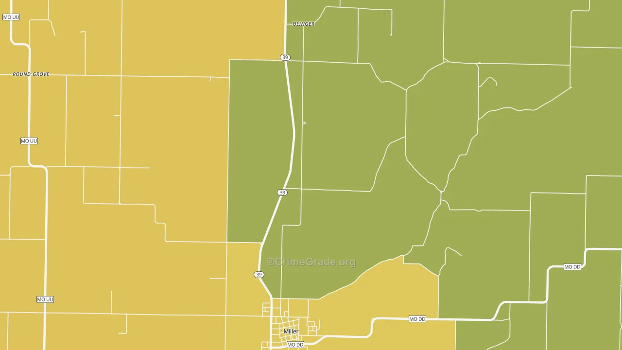 Heatonville, MO Map of Assault Rates