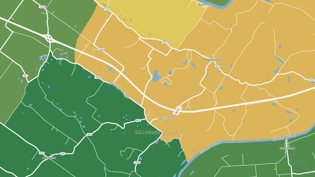 Hebbardsville, KY Map of Assault Rates