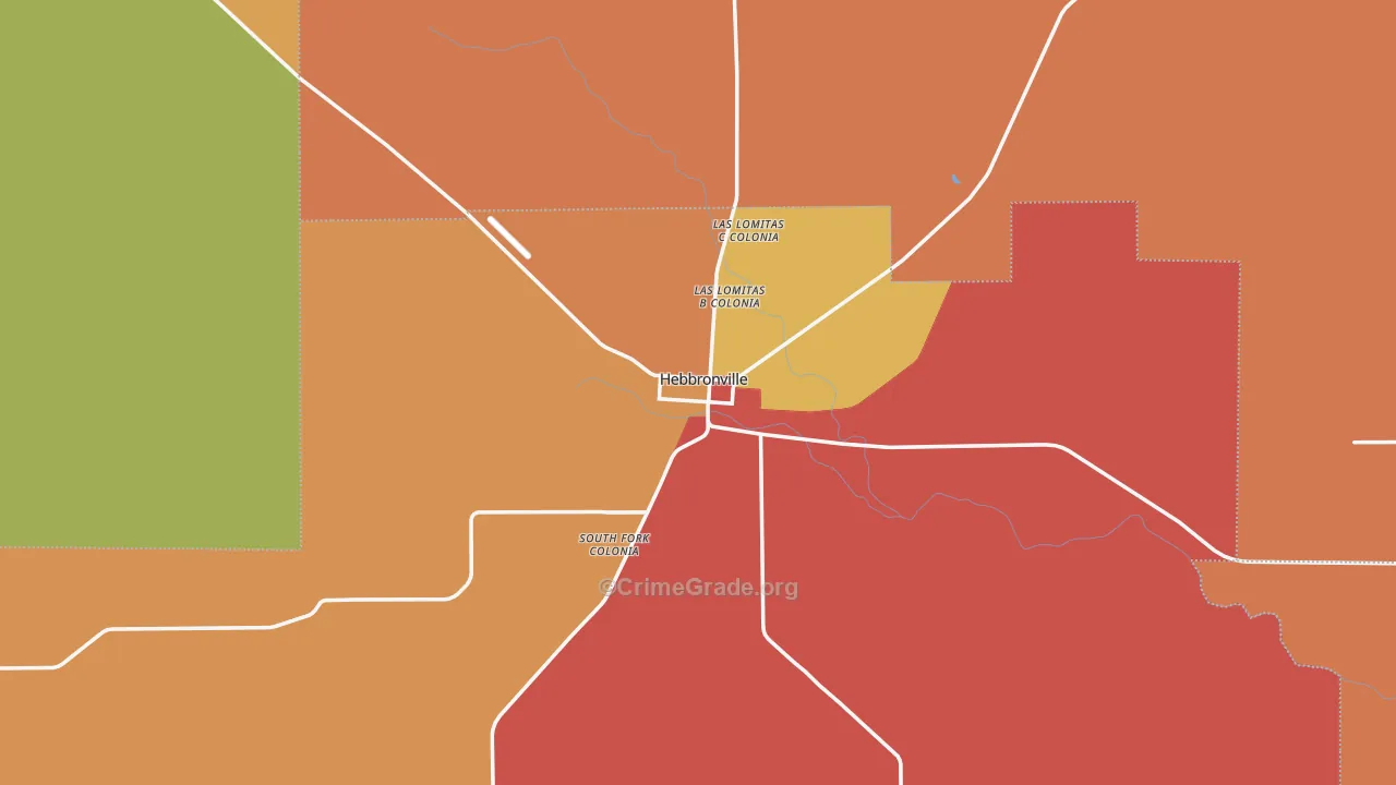 Hebbronville, TX Map of Assault Rates