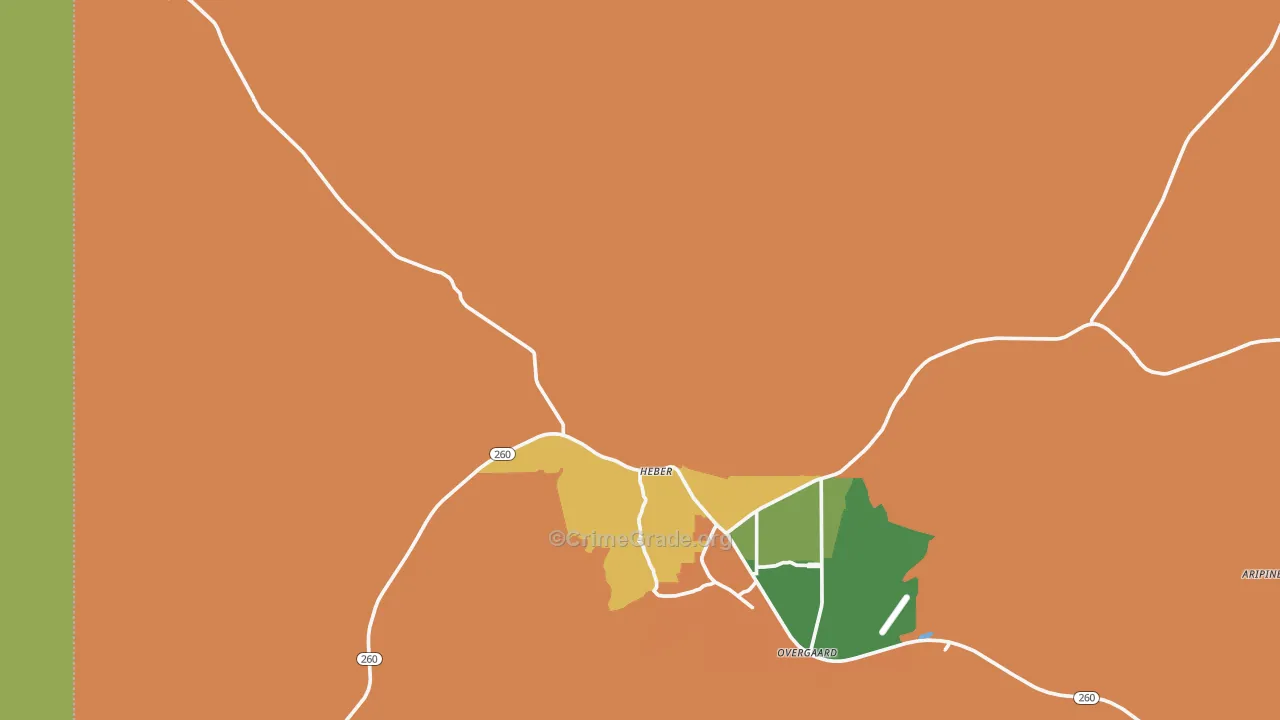 Heber, AZ Map of Assault Rates
