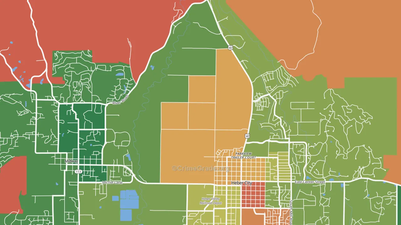 Heber, UT Map of Assault Rates