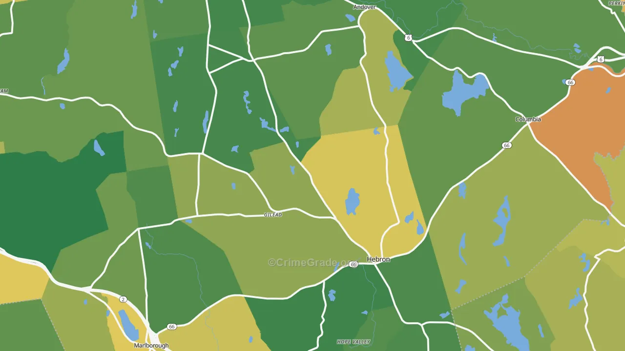 Hebron, CT Map of Assault Rates