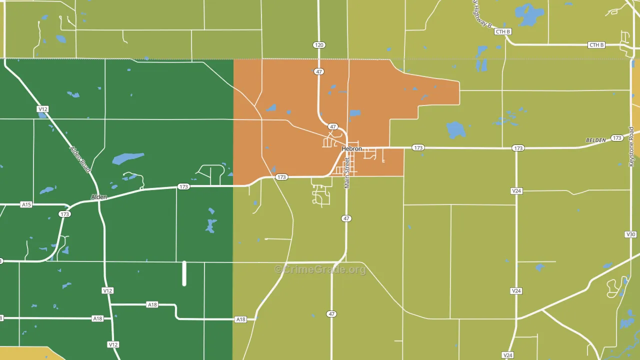 Hebron, IL Map of Assault Rates