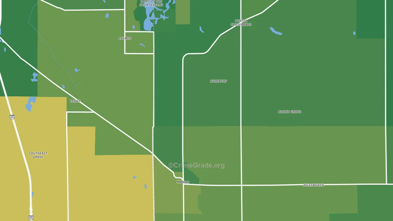 Hebron, IN Map of Assault Rates