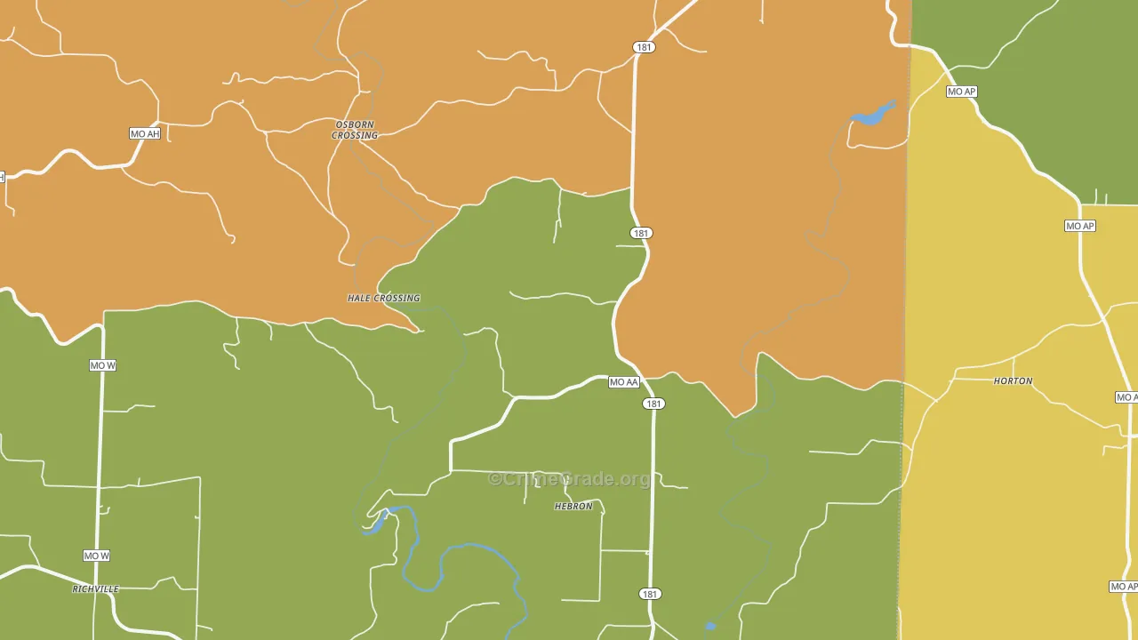 Hebron, MO Map of Assault Rates