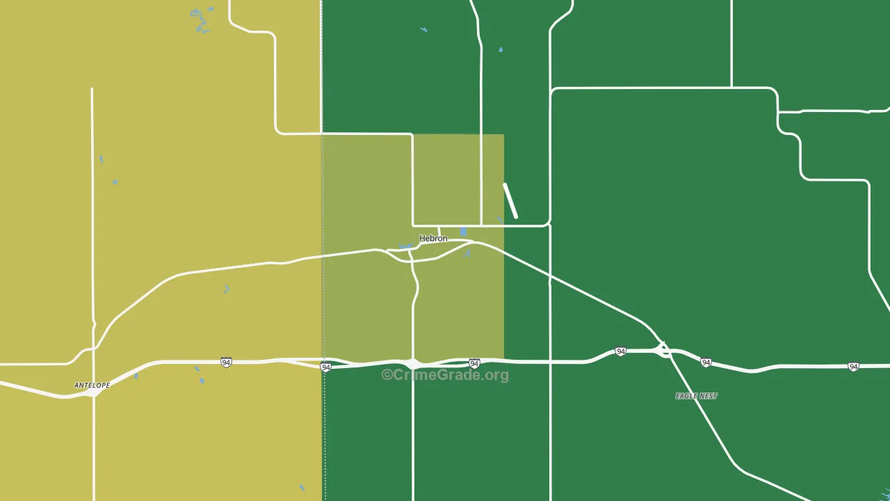Hebron, ND Map of Assault Rates