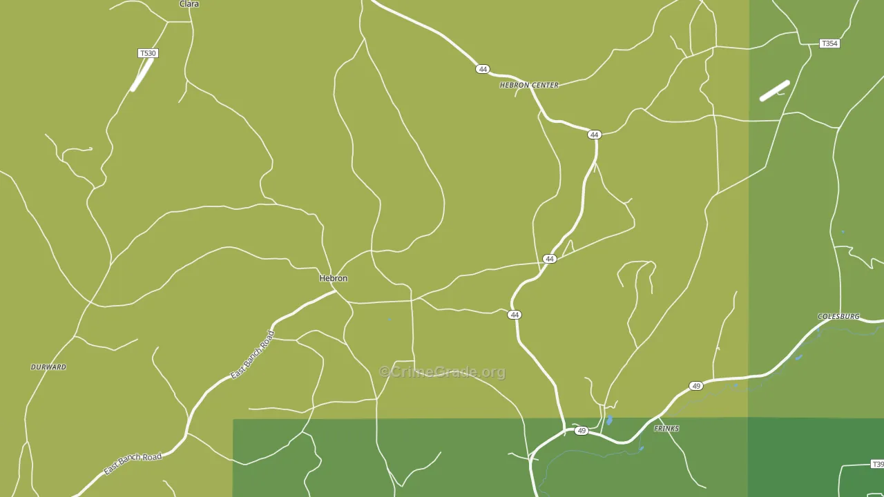 Hebron, PA Map of Assault Rates