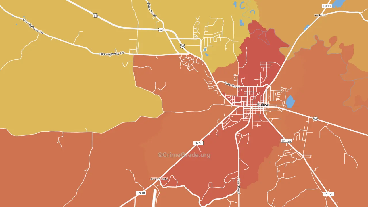 Hebron, TN Map of Assault Rates