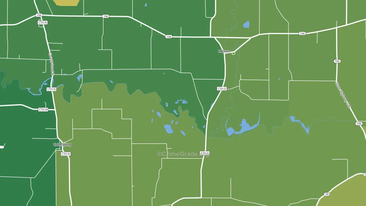 Hebron, WI Map of Assault Rates